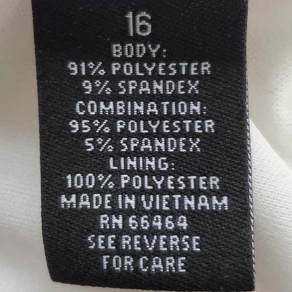 Dressbarn Collection Black Pintuck Texture Cap Sleeve Sheath Dressy Dress Sz 16 - Picture 11 of 13